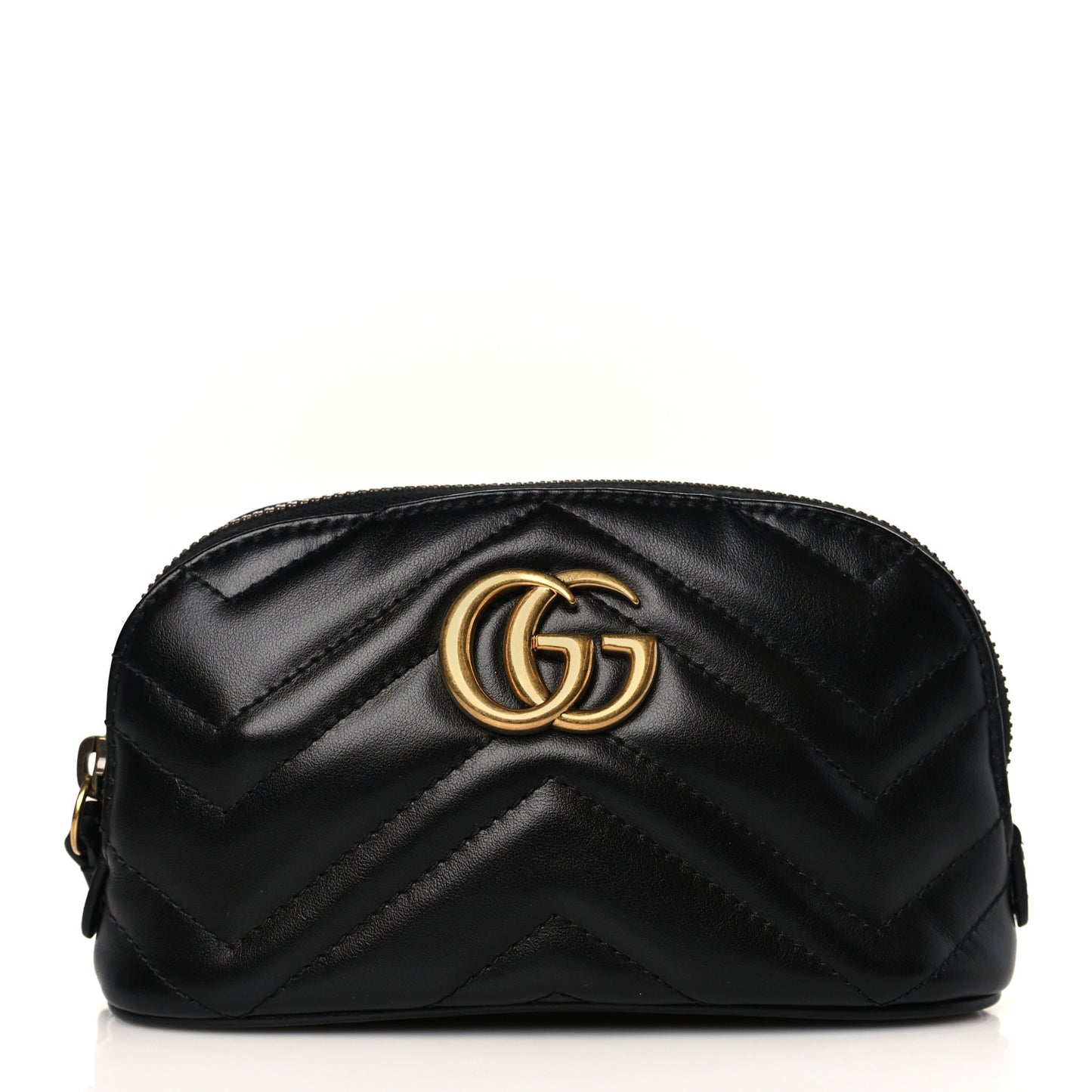 Calfskin Matelasse GG Marmont Pouch Cosmetic Case Black