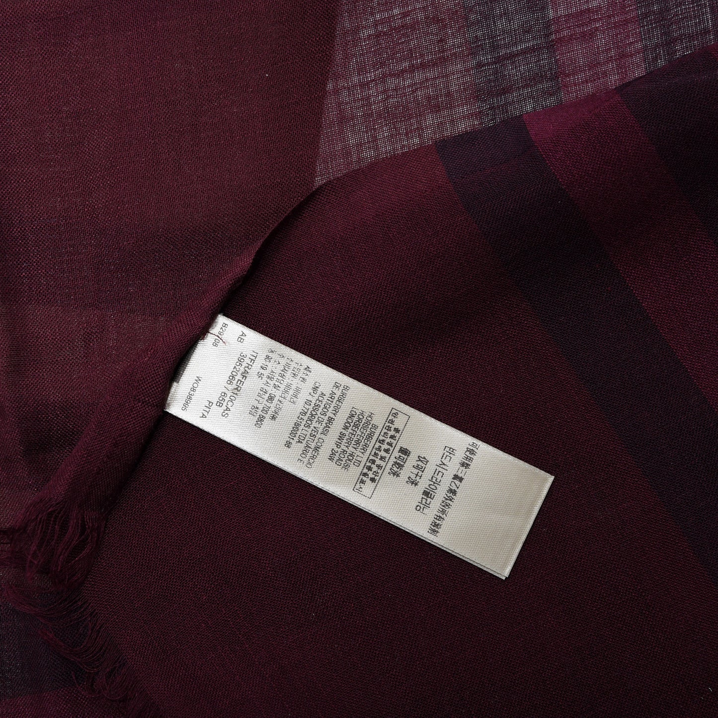 Wool Silk Gauze Ombre Giant Check Scarf Trench