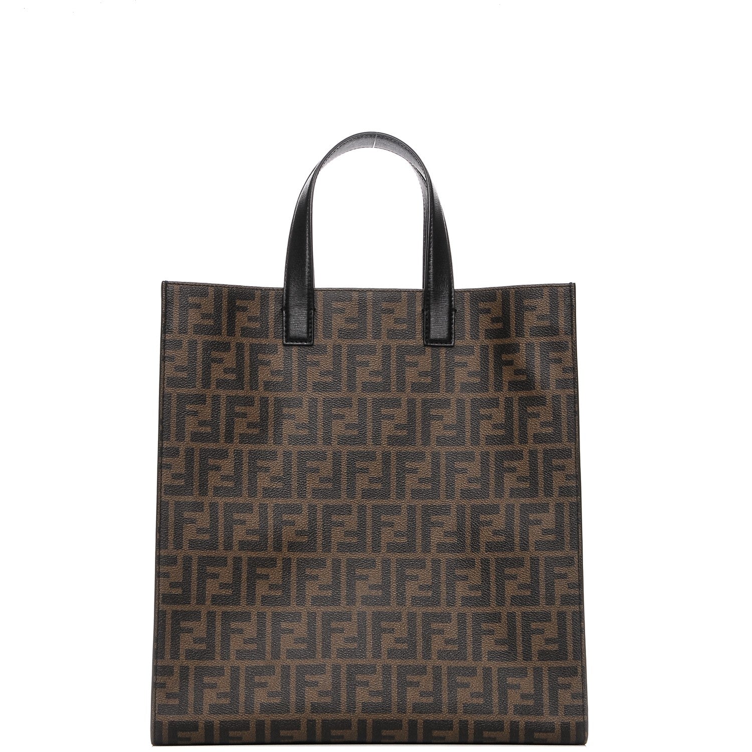 Fendi Zucca Spalmati Vitello Elite Shopping Tote Tobacco Black 1 of 6
