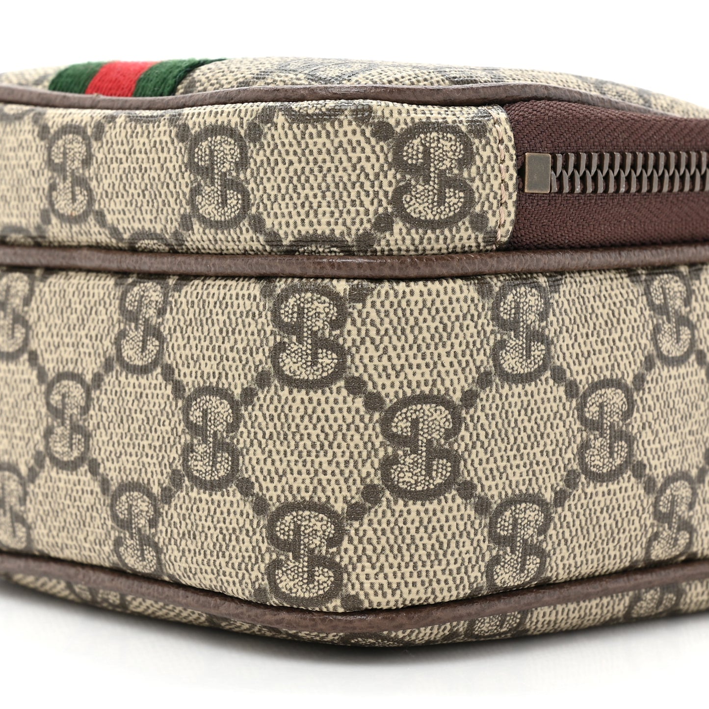 GG Supreme Monogram Web Mini Ophidia Double Zip Messenger Bag Beige New Acero
