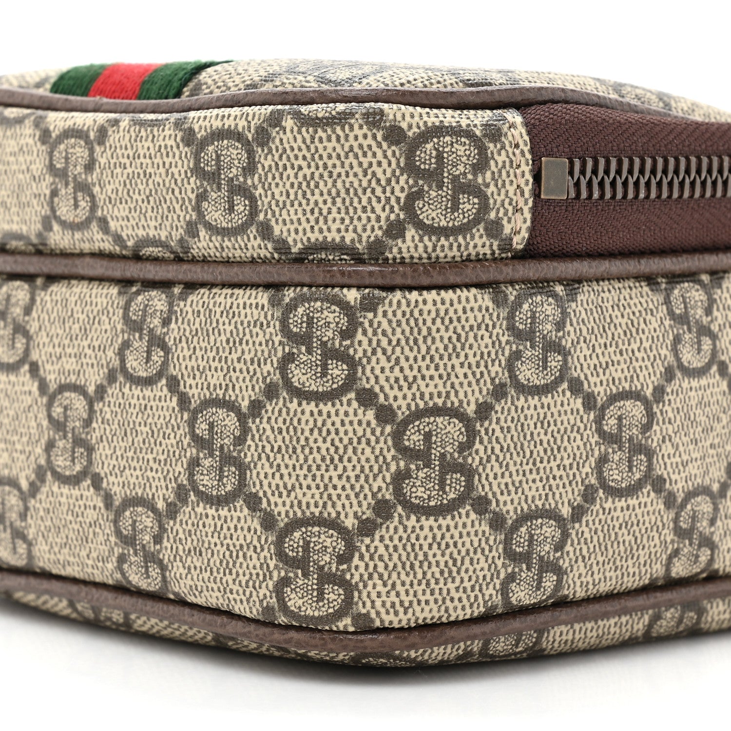 Gucci GG Supreme Monogram Web Mini Ophidia Double Zip Messenger Bag Beige New Acero 9 of 10