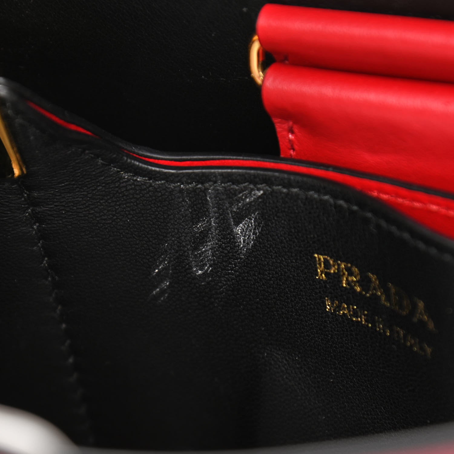 Prada Saffiano Cuir Medium Panier Bucket Bag Fuoco Black 7 of 13