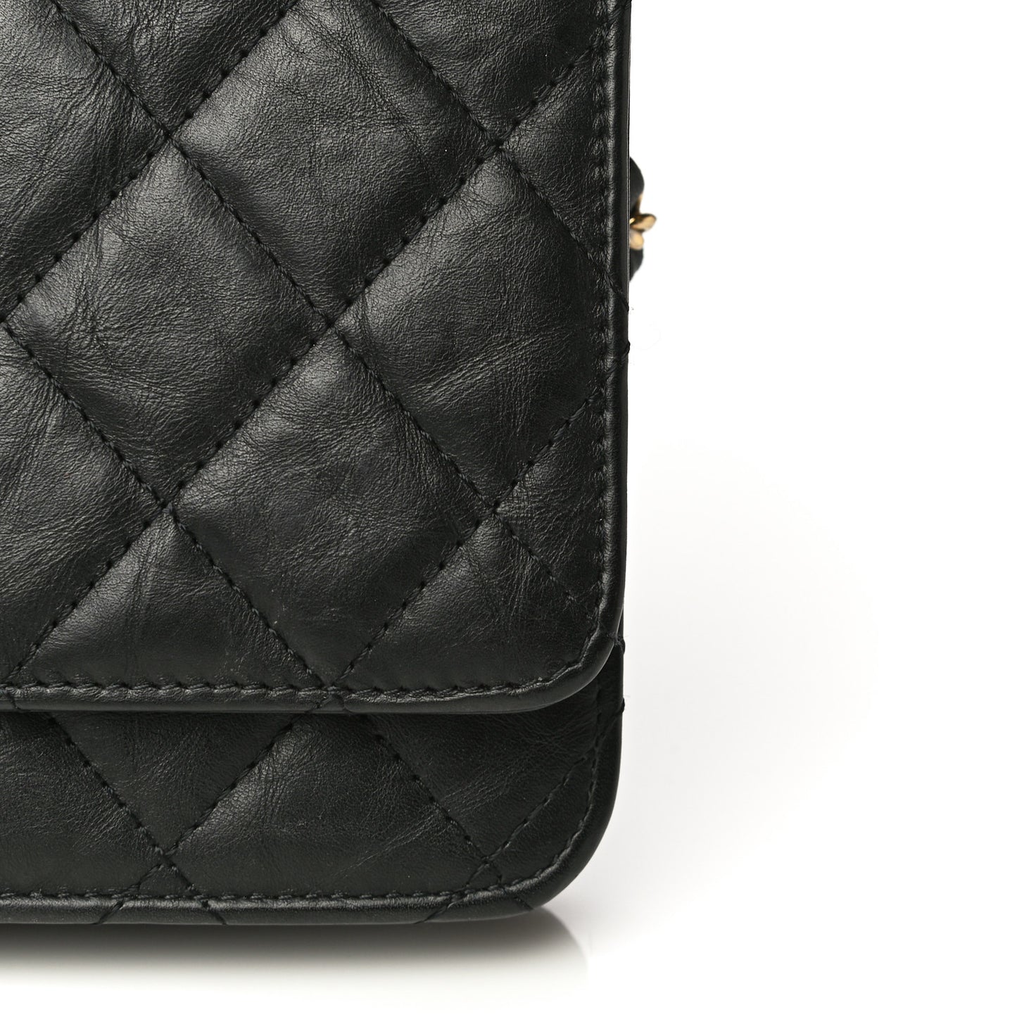 Aged Calfskin Quilted Reissue Wallet On Chain WOC Black