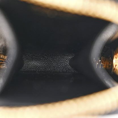 Prada Saffiano Lux Triangle Logo Embossed Small Double Handle Crossbody Tote Black 6 of 12