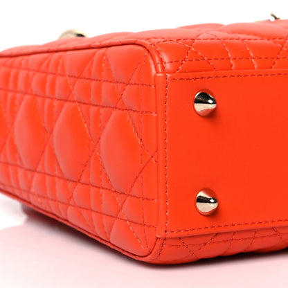 Christian Dior Lambskin Cannage Small My ABCDior Lady Dior Orange 7 of 8
