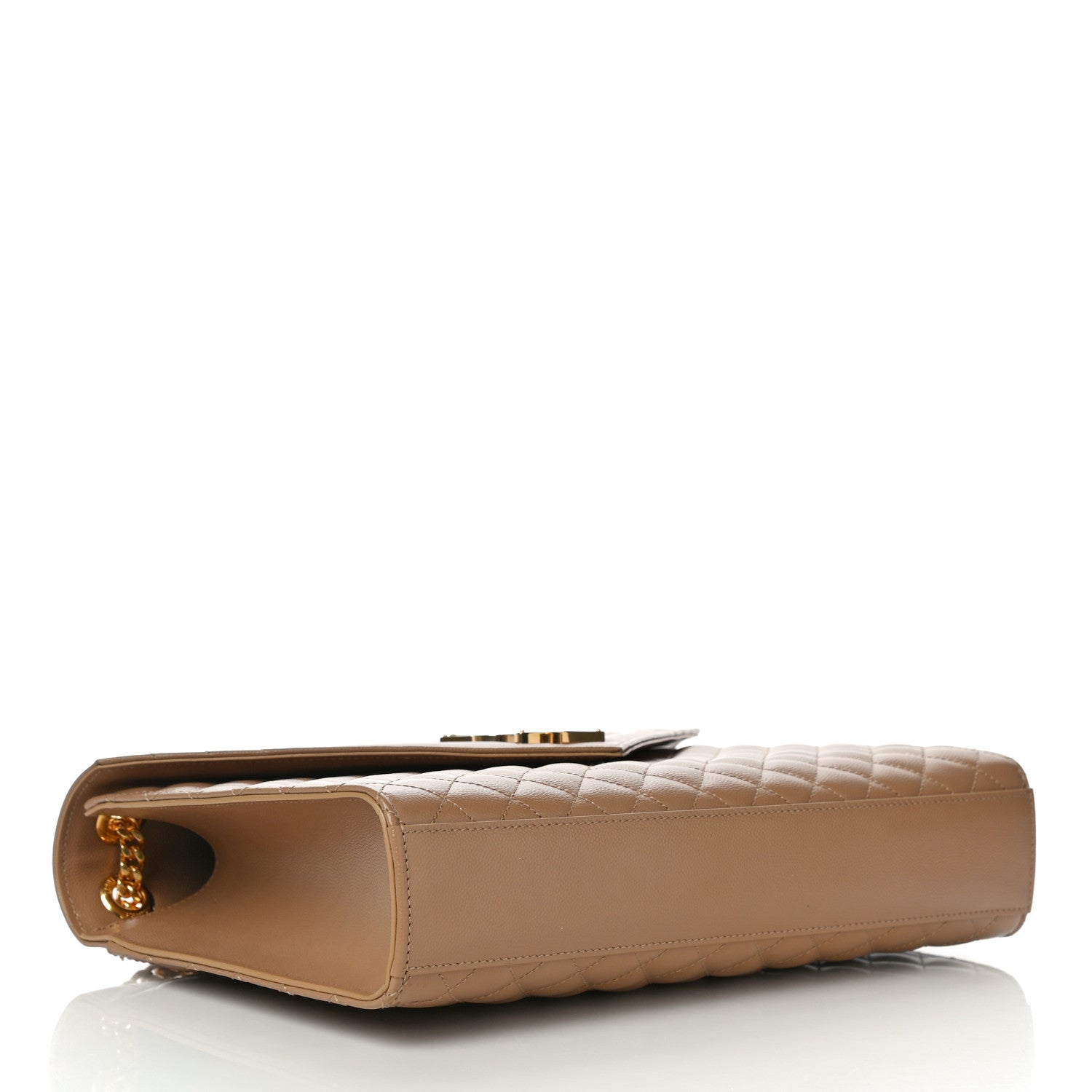 Saint Laurent Grain De Poudre Textured Mixed Matelasse Triquilt Large Monogram Satchel Cork 4 of 10