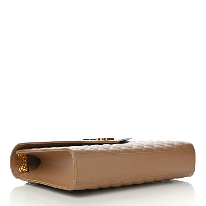 Saint Laurent Grain De Poudre Textured Mixed Matelasse Triquilt Large Monogram Satchel Cork 4 of 10