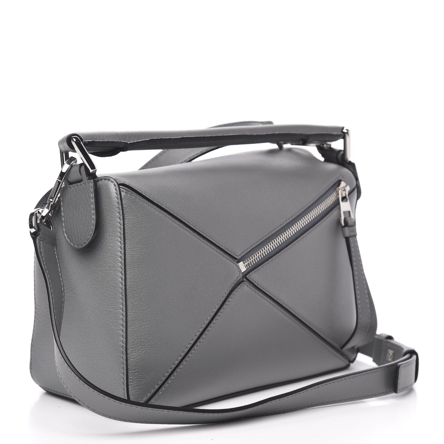 Calfskin Small Puzzle Bag Gunmetal