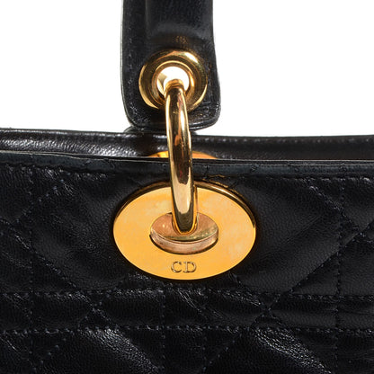 Christian Dior Lambskin Cannage Medium Lady Dior Black 10 of 11