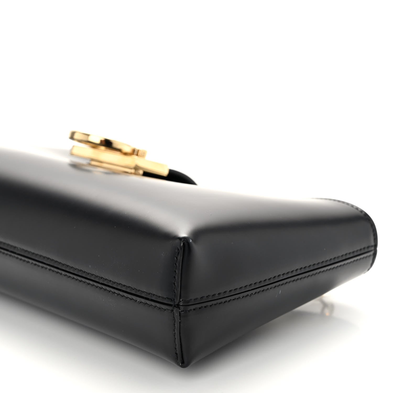 Salvatore Ferragamo Calfskin Trifolio Shoulder Bag Black 9 of 9
