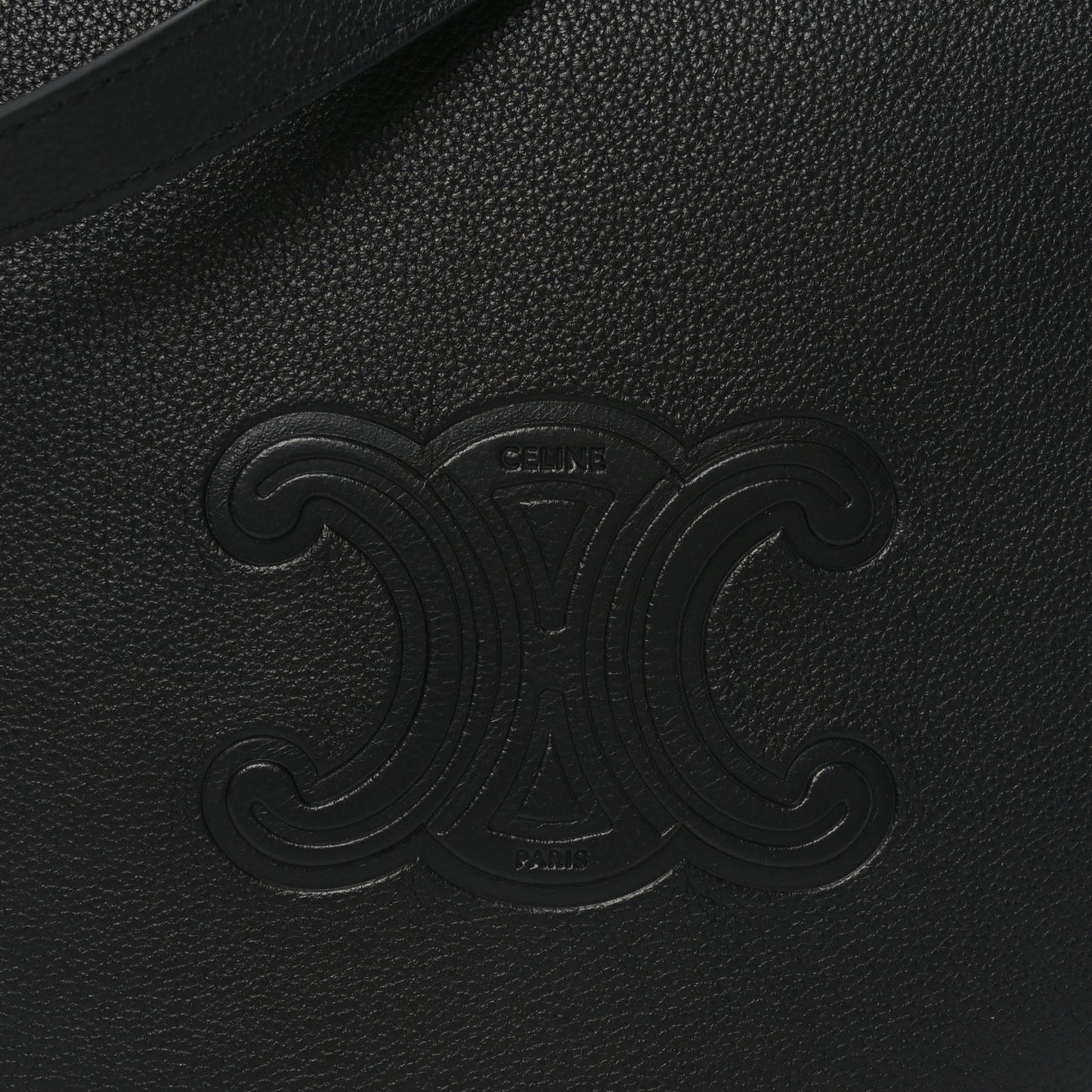 Supple Calfskin Cuir Triomphe Small Heloise Shoulder Bag Black