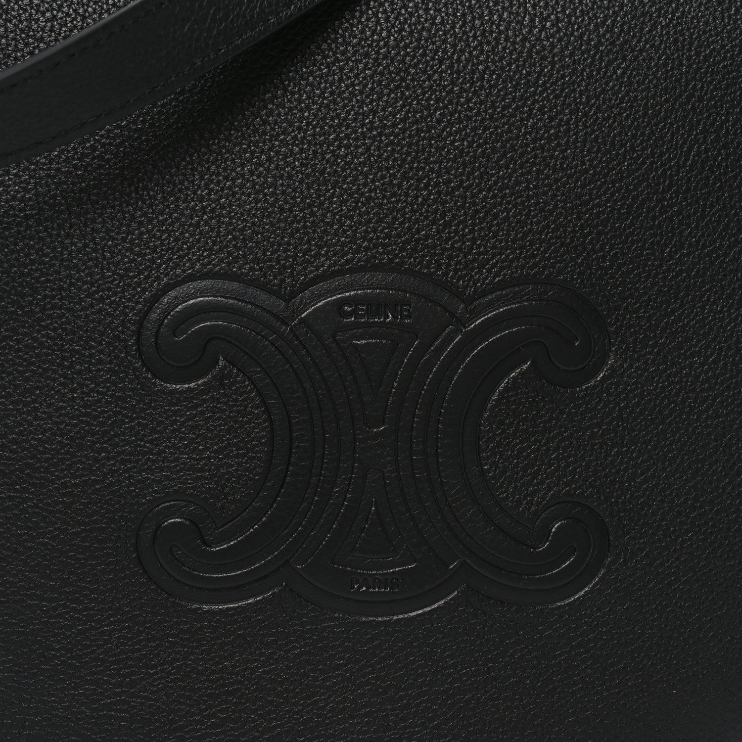 Celine Supple Calfskin Cuir Triomphe Small Heloise Shoulder Bag Black 9 of 11