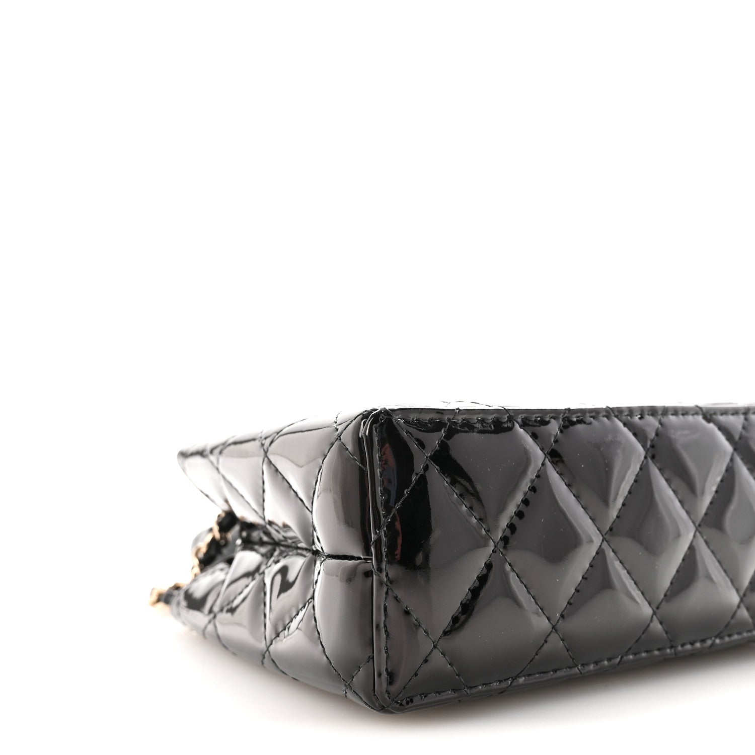 Chanel Patent Calfskin Quilted Nano Kelly Shopper Black 9 of 11