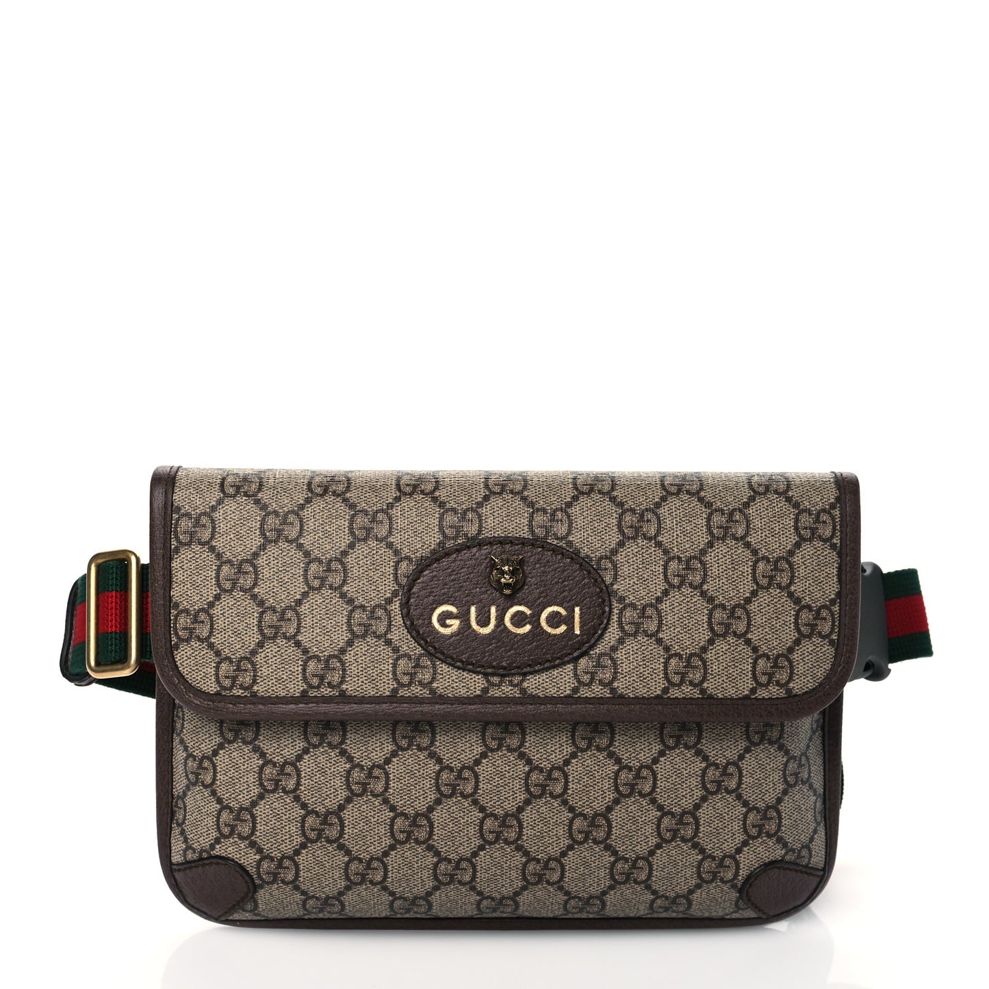 GG Supreme Monogram Neo Vintage Web Belt Bag Brown
