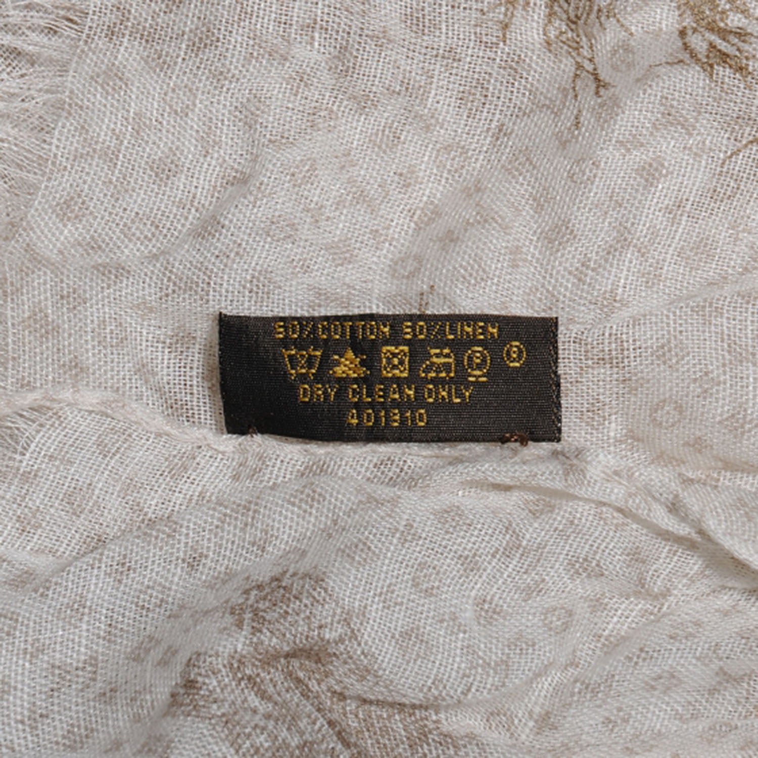 Louis Vuitton Cotton Linen Toile Etole De Louis Stole Beige 7 of 7