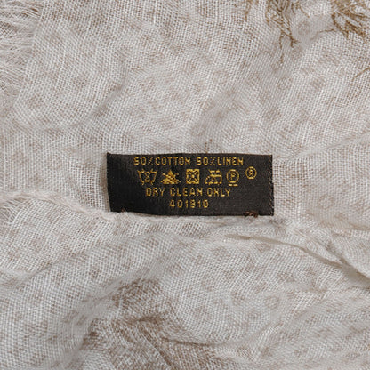 Louis Vuitton Cotton Linen Toile Etole De Louis Stole Beige 7 of 7