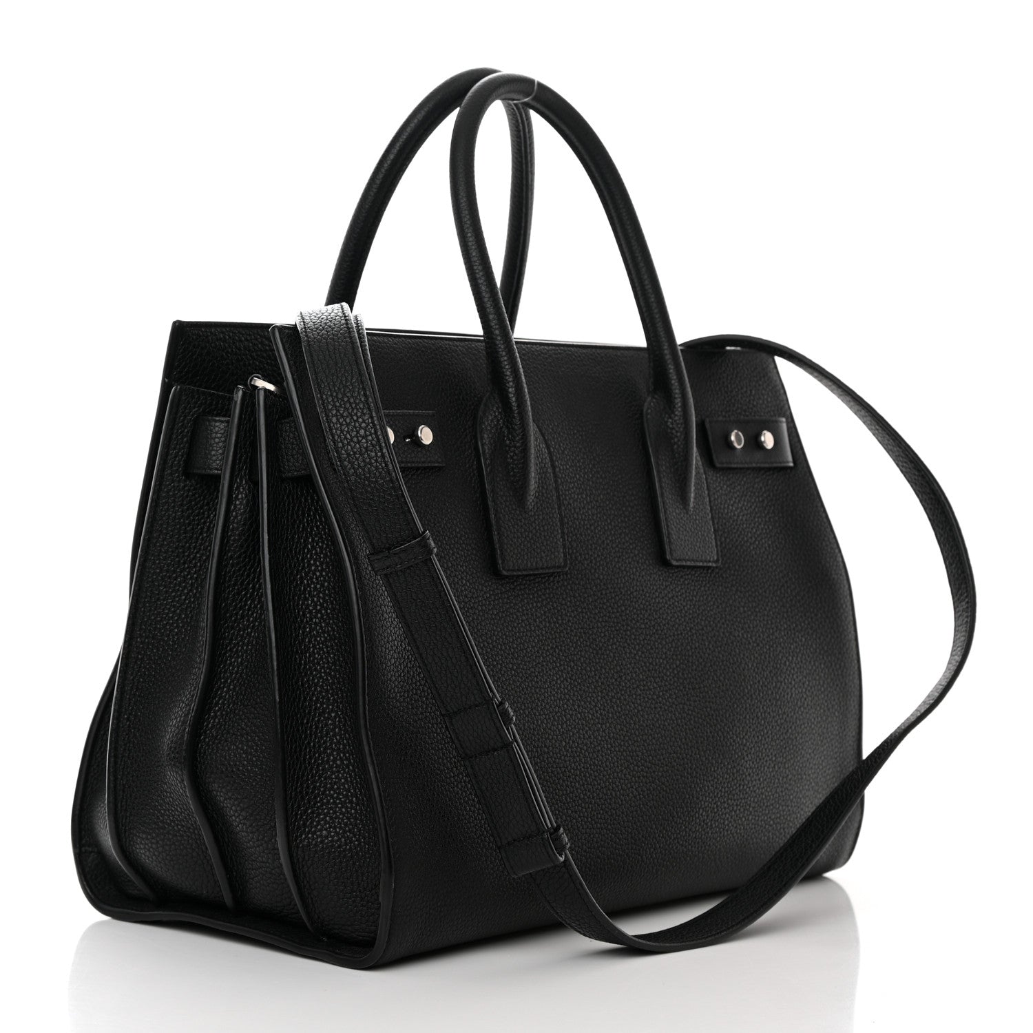 Saint Laurent Grained Calfskin Small Supple Sac De Jour Black 4 of 16