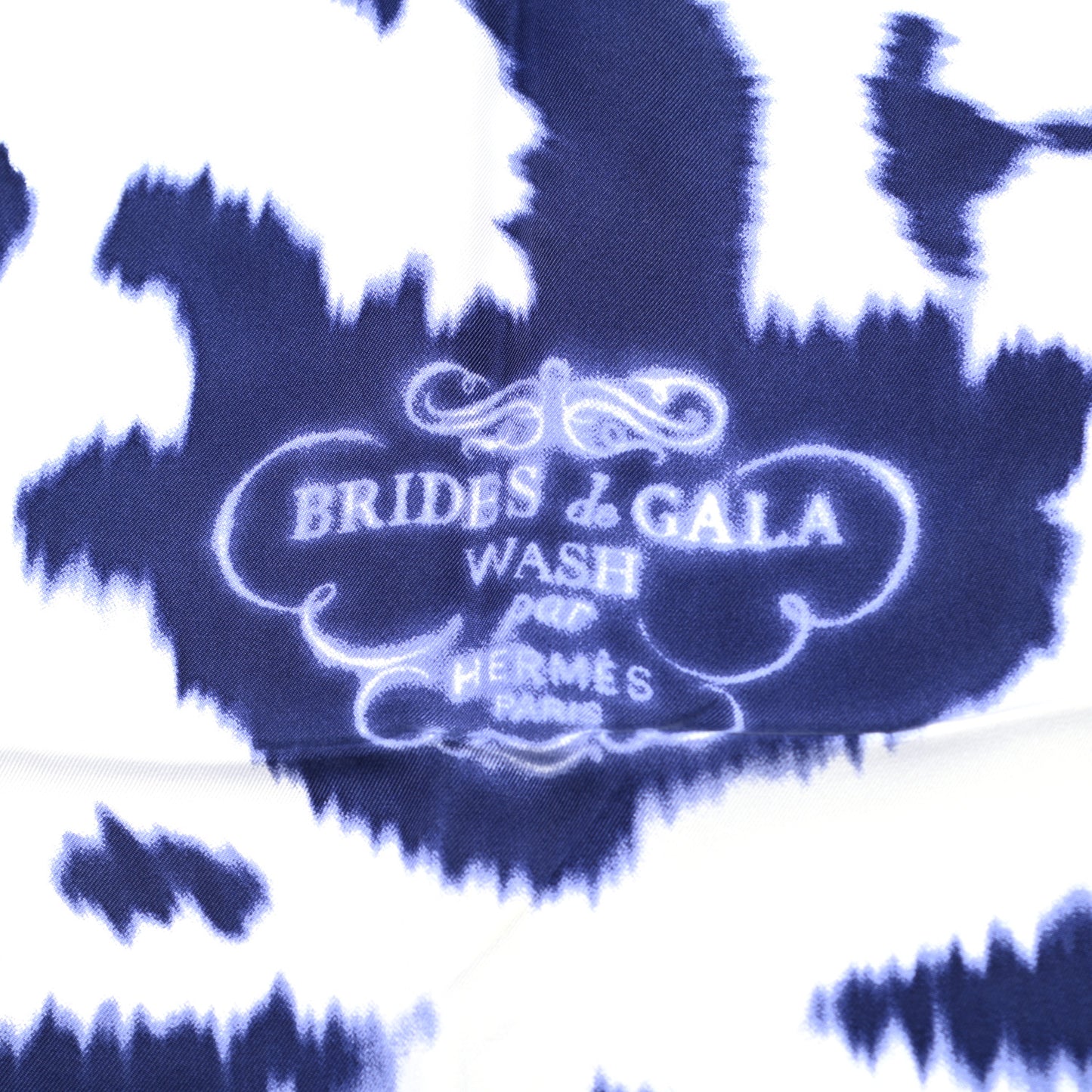 Silk Brides De Gala Wash Scarf 90 Marine White