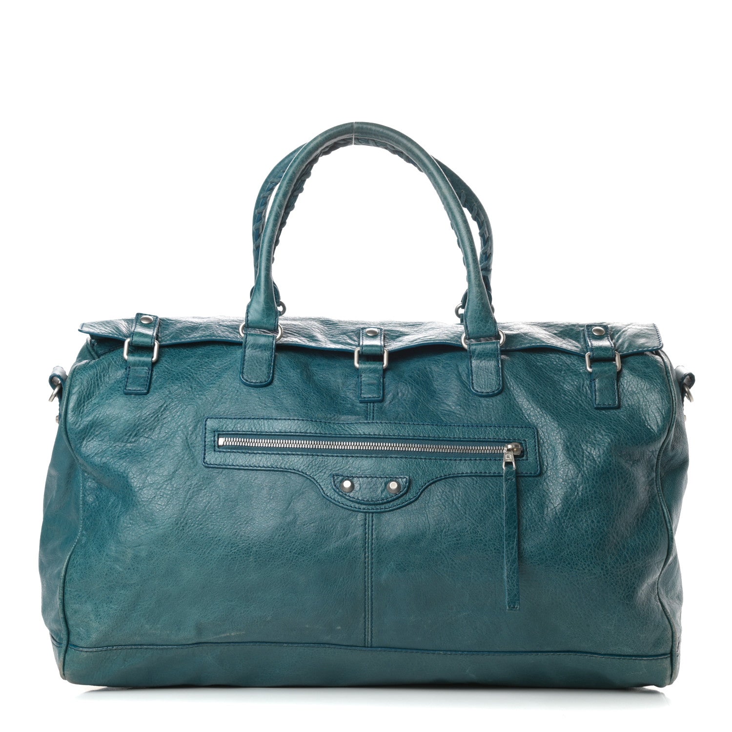 Balenciaga Agneau Classic Silver Hardware S Squash Boston Bleu Mineral 1 of 19