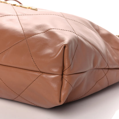 Chanel Shiny Calfskin Quilted Chanel 22 Camel 10 of 11