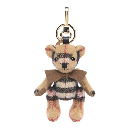 Burberry Cashmere Vintage Check Thomas Bear Bag Charm Antique Yellow 1 of 3