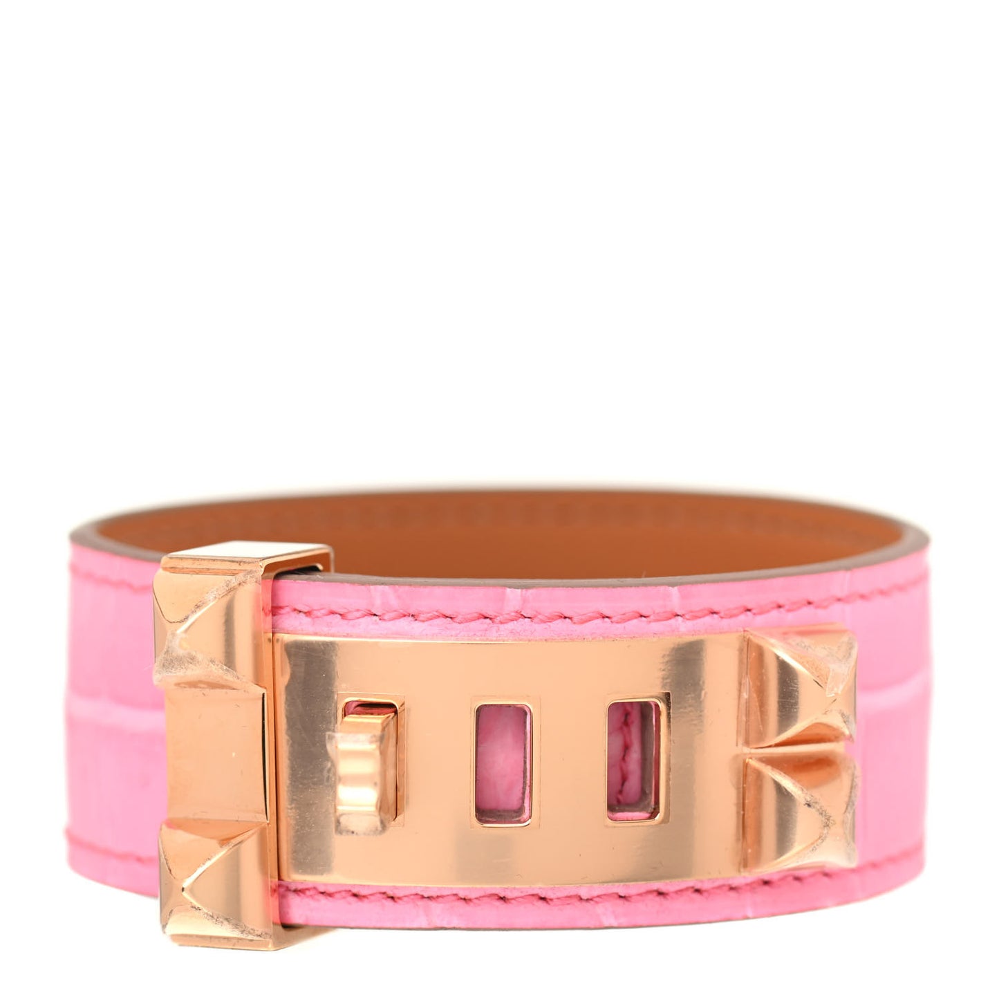 Matte Niloticus Crocodile Collier de Chien CDC 24 Bracelet T3 Rose Bubblegum