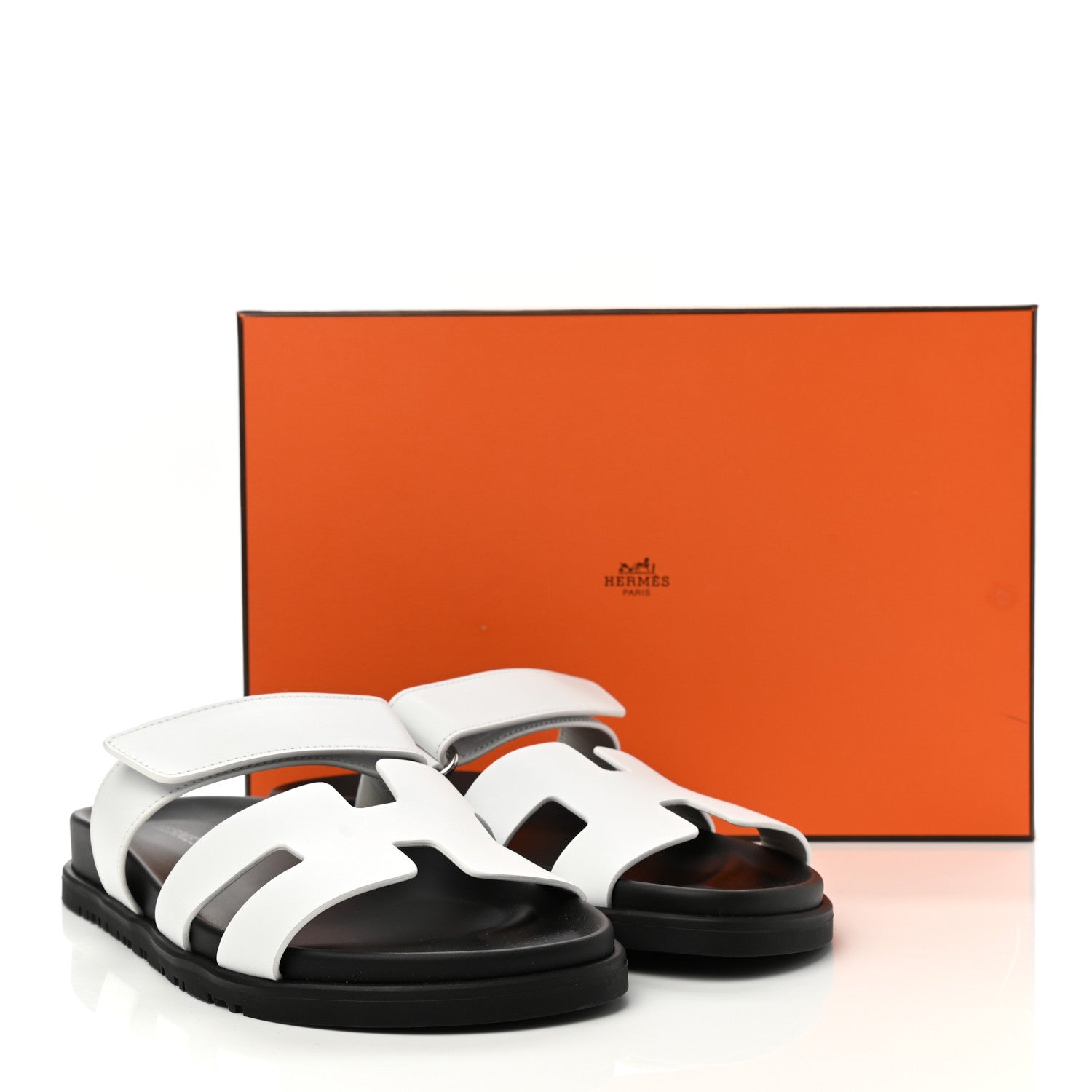 Hermes Calfskin Womens Chypre Sandals 38 White 9 of 9