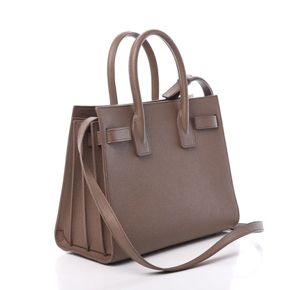 Saint Laurent Grained Calfskin Baby Sac De Jour Taupe 2 of 10