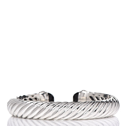 David Yurman Sterling Silver Diamond Black Onyx 10mm Waverly Bracelet 3 of 4