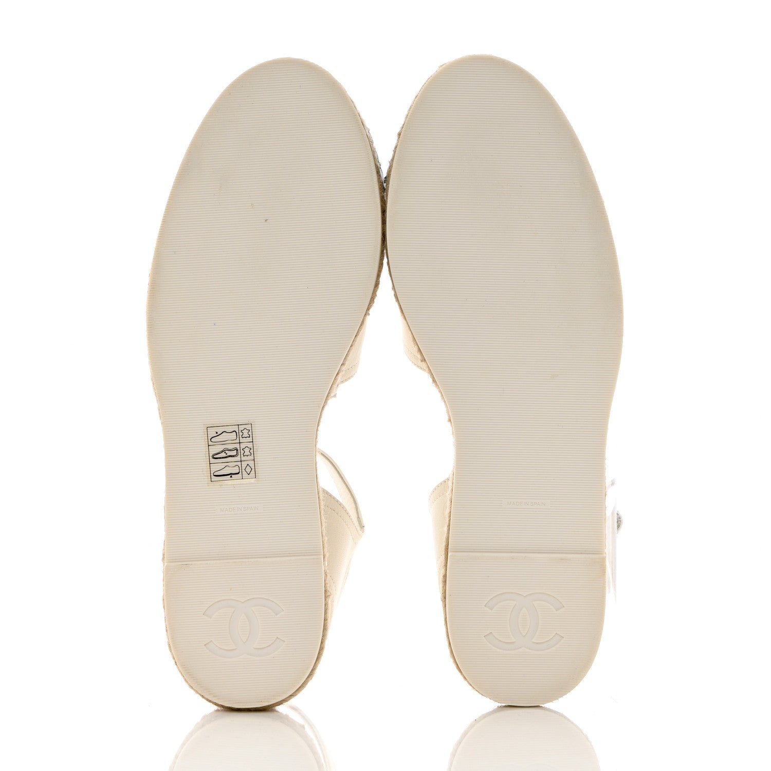 Chanel Lambskin Cap Toe CC Espadrille Sandals 38 White Black 5 of 11