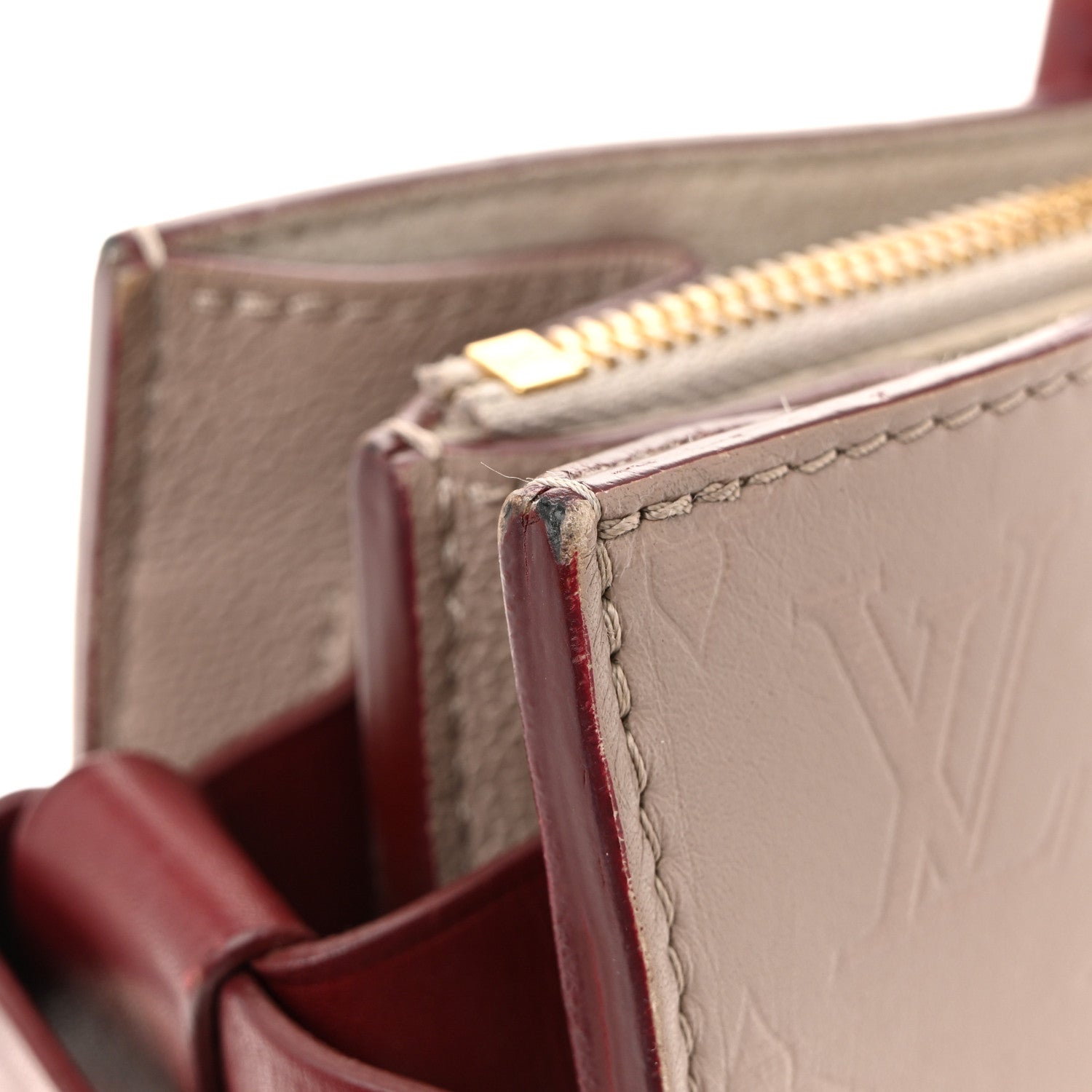 Louis Vuitton Monogram Cuir Plume Very Tote MM Mastic Raisin 13 of 15
