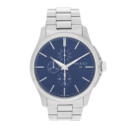 Gucci Stainless Steel 44mm G-Timeless Chronograph Quartz Watch Navy 1 of 5