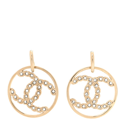 Chanel Crystal Chain Chanel Strass CC Drop Earrings Gold 1 of 5