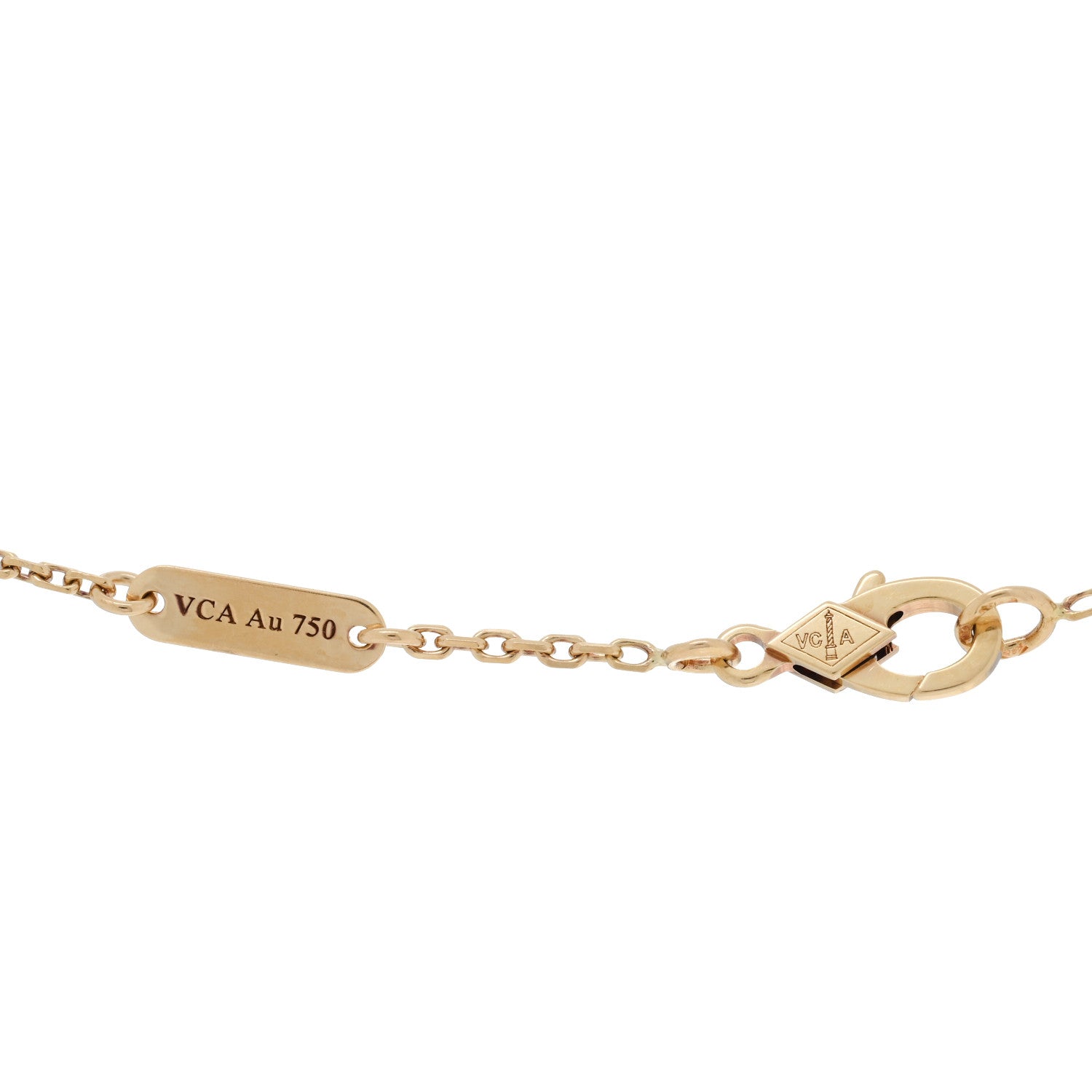 Van Cleef & Arpels 18K Yellow Gold Carnelian Vintage Alhambra Pendant Necklace 4 of 4