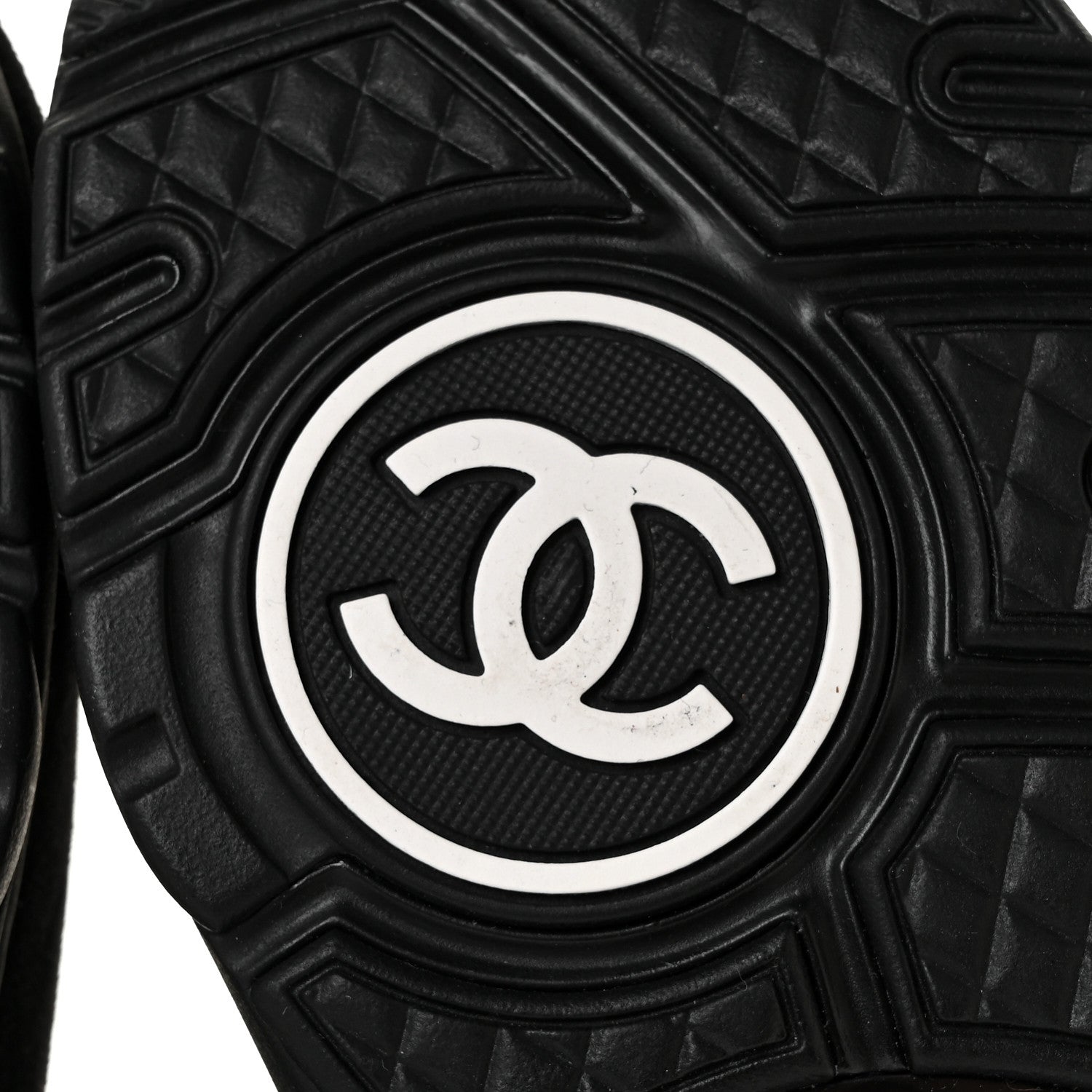 Chanel Nylon Calfskin Suede CC Sneakers 37 Black 6 of 8