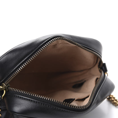 Gucci Calfskin Matelasse Mini GG Marmont Chain Shoulder Bag Black 5 of 10