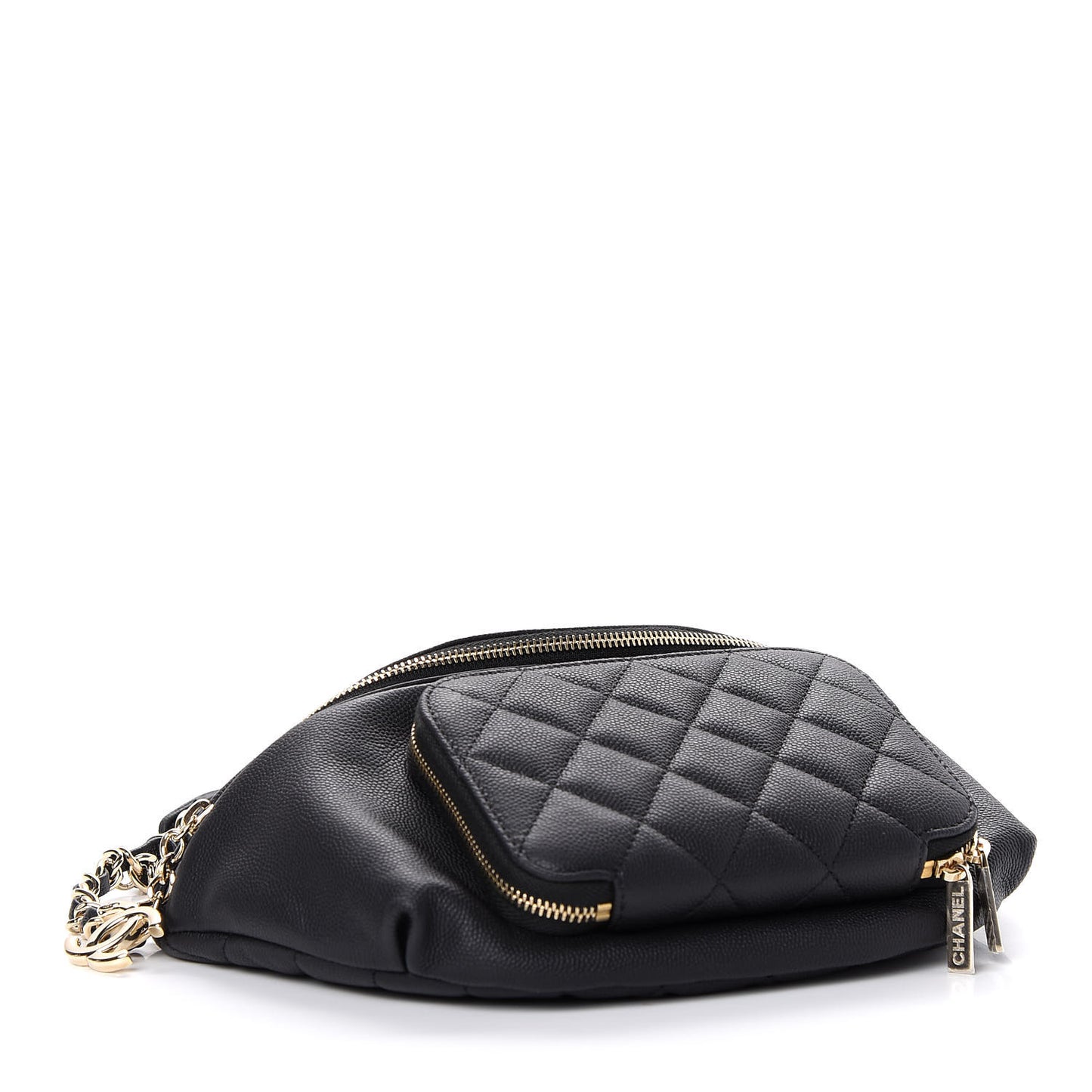 Caviar Quilted Business Affinity Waist Belt Bag Black