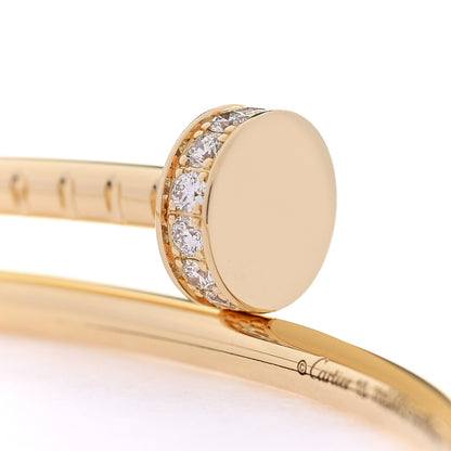 Cartier 18K Yellow Gold Diamond Small Juste Un Clou Bracelet 15 4 of 5