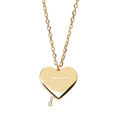 Louis Vuitton Lock Me Heart Necklace Rose Velours 5 of 6