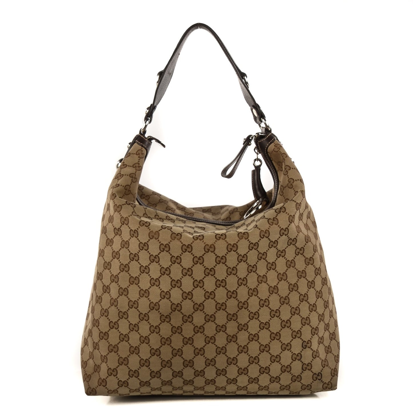 Monogram Icon Bit Large Hobo Dark Brown