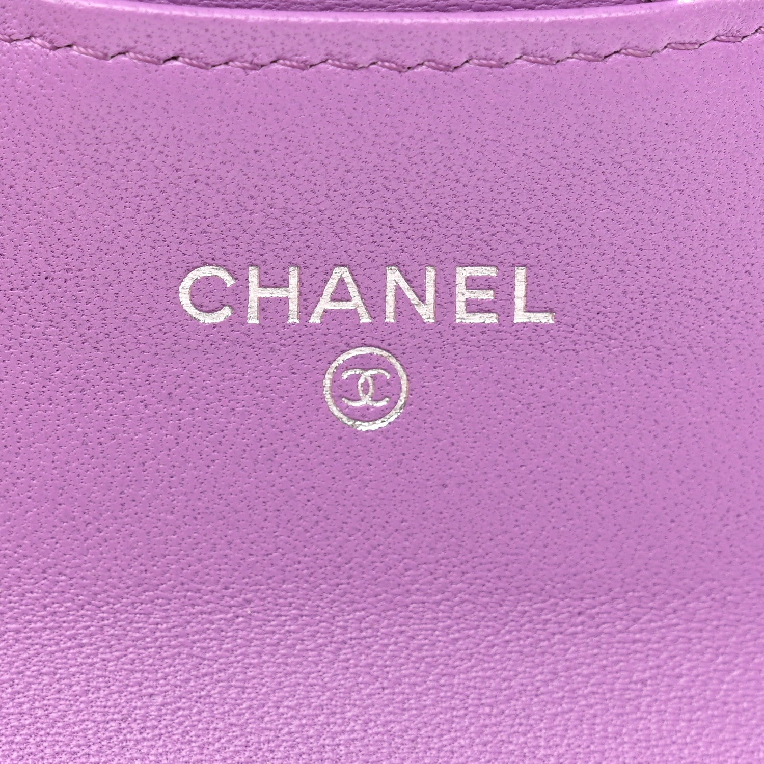 Chanel Lambskin Quilted Flap Card Holder Wallet Purple 7 of 8