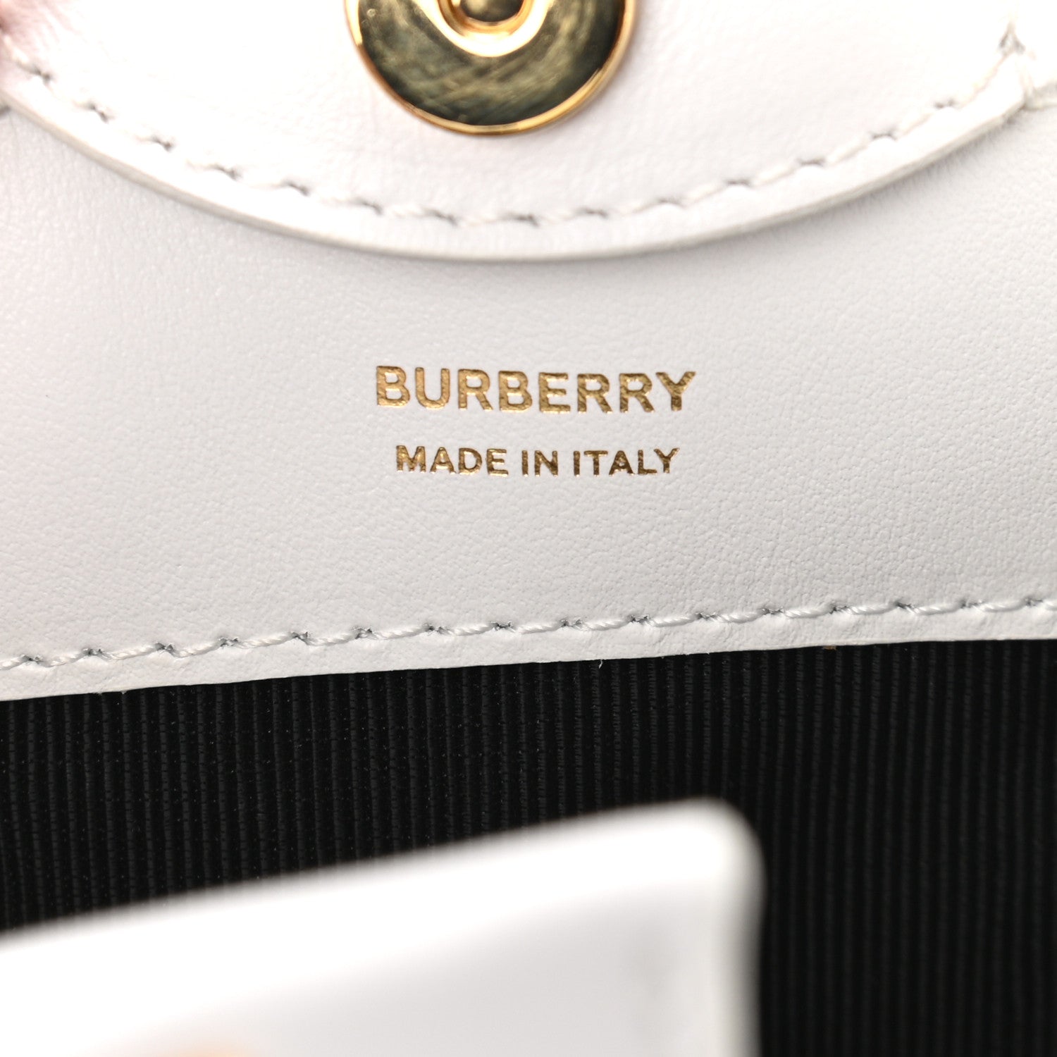Burberry Calfskin Monogram Motif TB Bucket White 6 of 10