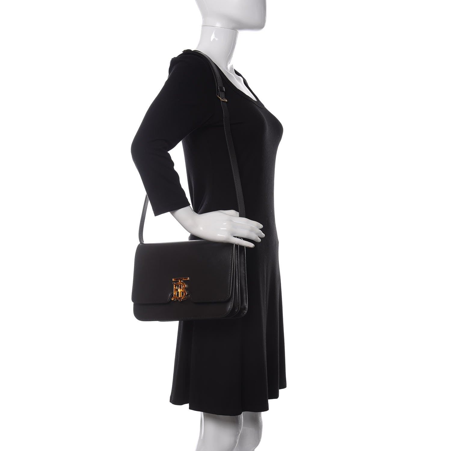 Burberry Calfskin Medium TB Bag Coffee 2 of 10