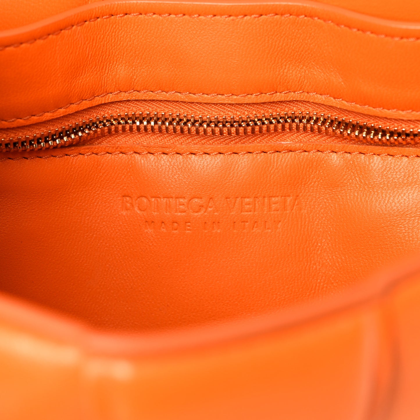 Nappa Maxi Intreccio Padded Cassette Crossbody Bag Orange