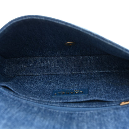 Chanel Denim Shearling Hieroglyph Flap Blue 5 of 11