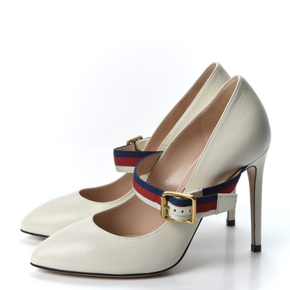 Gucci Malaga Kid Sylvie High Heel Pumps 36 White 3 of 9