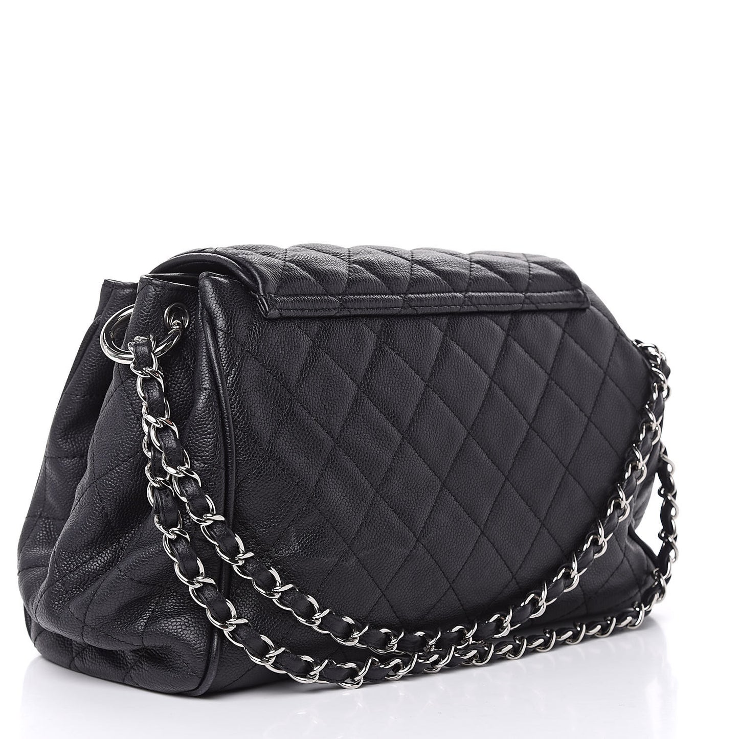 Caviar Quilted Timeless Accordion Flap Black