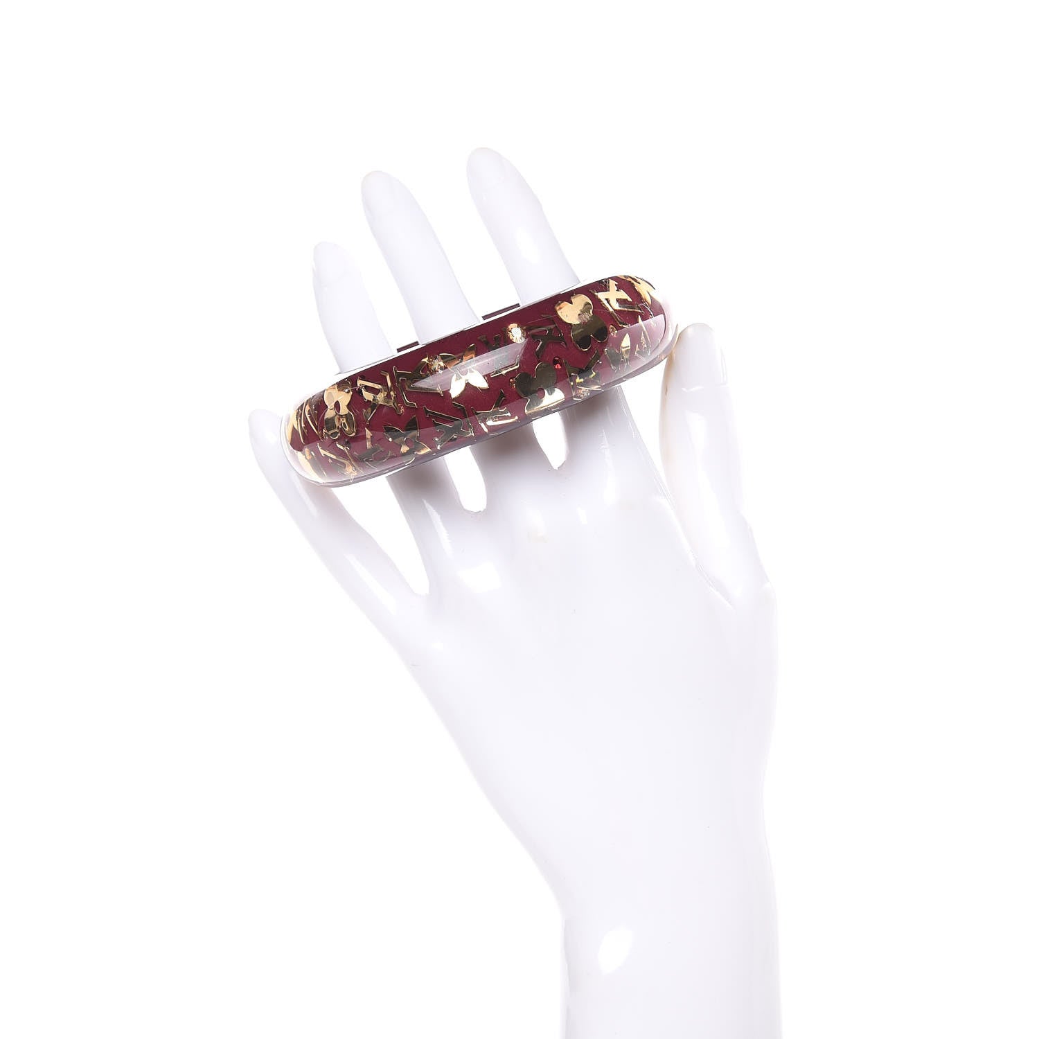Louis Vuitton Resin Swarovski Medium Inclusion Bracelet GM Rouge Fauviste 2 of 4