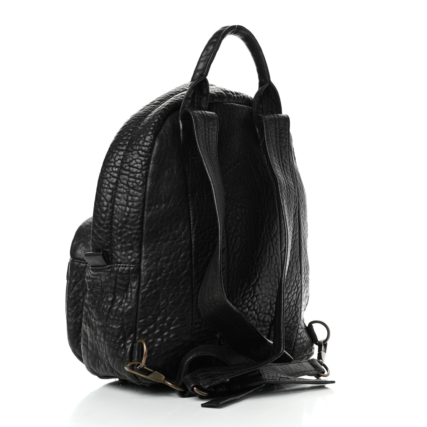 Alexander Wang Pebbled Lambskin Dumbo Backpack Black Rose Gold Hardware 3 of 9