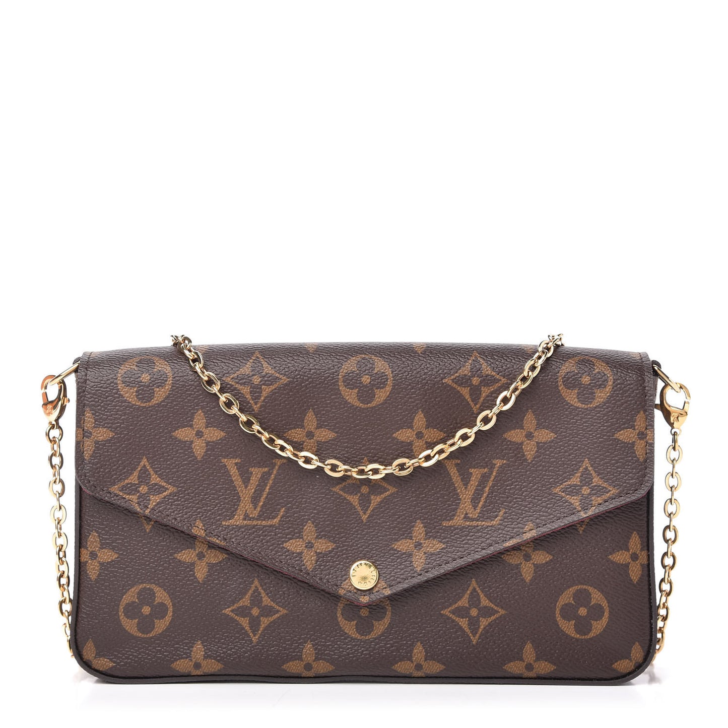 Monogram Pochette Felicie Chain Wallet Fuchsia